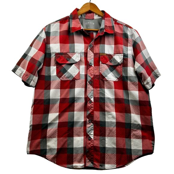 Orvis Men’s Short Sleeve Performance Shirt Lightweight Summer Plaid Size L - Picture 1 of 7